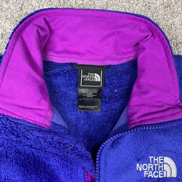 The North Face Purple and Magenta fuzzy full zip jacket coat women's small - Picture 4 of 9